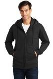 Port & Coâ„¢ Fan Favorite Fleece Full-Zip Hooded Sweatshirt. PC850ZH - Jet Black - XS