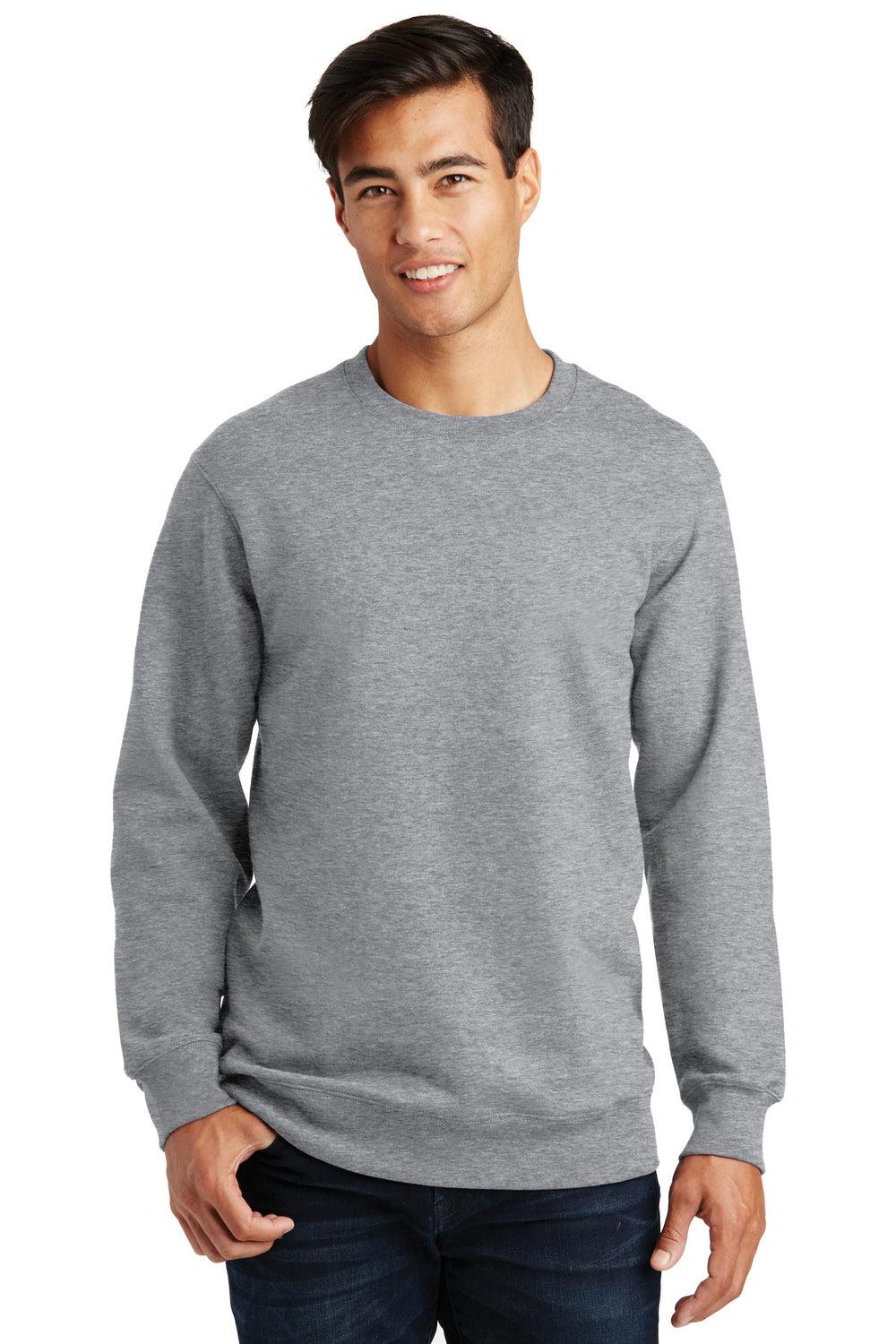 Port & Coâ„¢ Fan Favorite Fleece Crewneck Sweatshirt. PC850 - Athletic Heather - XS