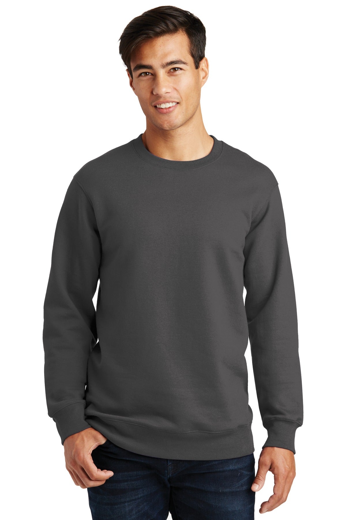 Port & Coâ„¢ Fan Favorite Fleece Crewneck Sweatshirt. PC850 - Charcoal - XS