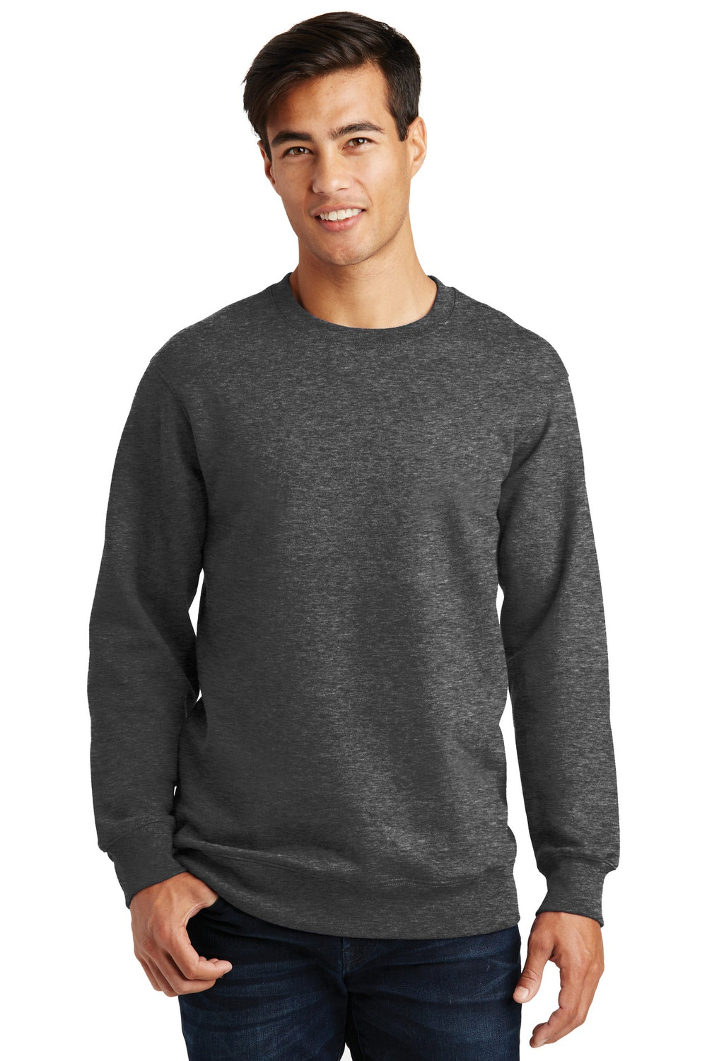 Port & Coâ„¢ Fan Favorite Fleece Crewneck Sweatshirt. PC850 - Dark Heather Grey - XS
