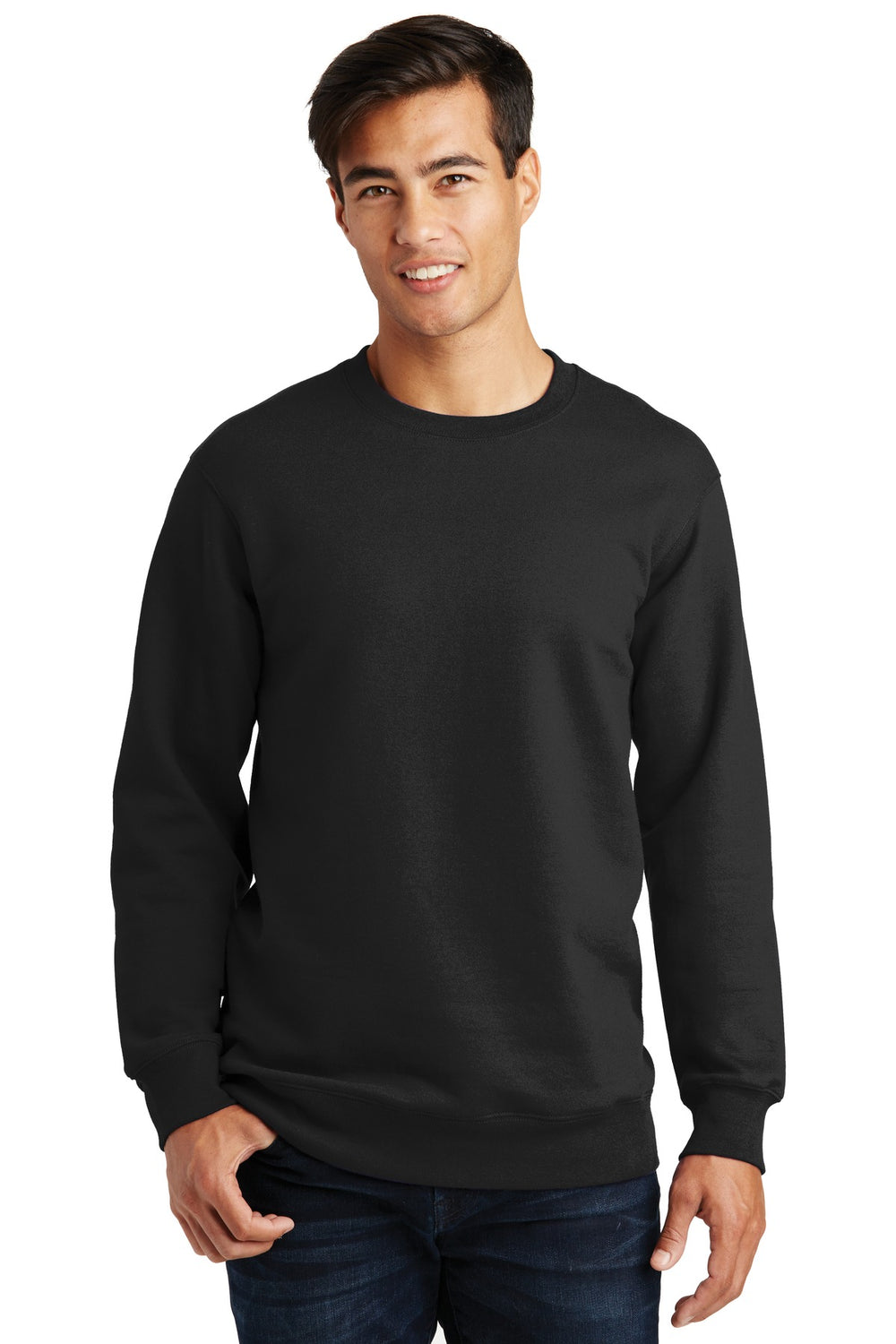 Port & Coâ„¢ Fan Favorite Fleece Crewneck Sweatshirt. PC850 - Jet Black - XS