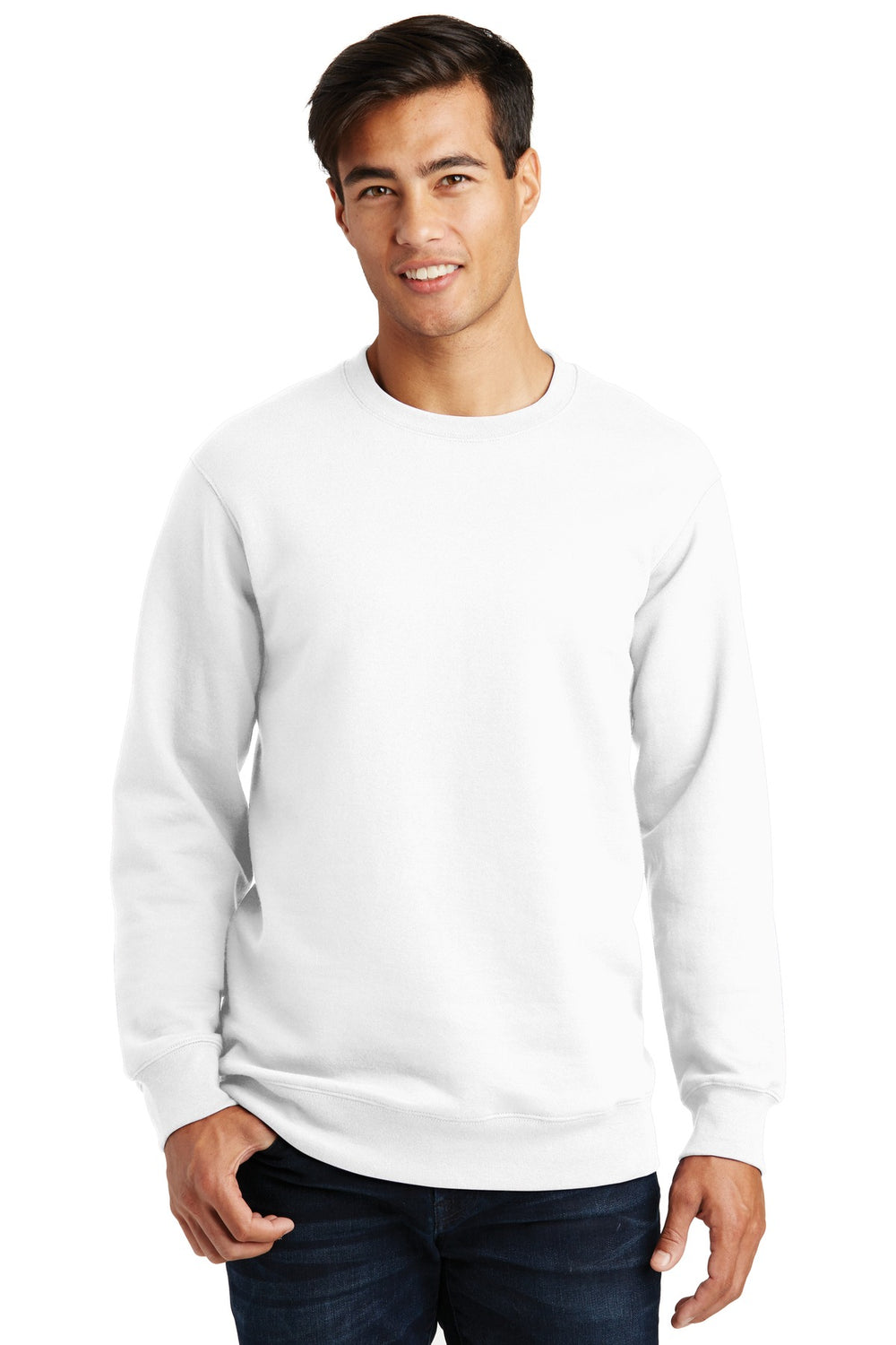Port & Coâ„¢ Fan Favorite Fleece Crewneck Sweatshirt. PC850 - White - XS