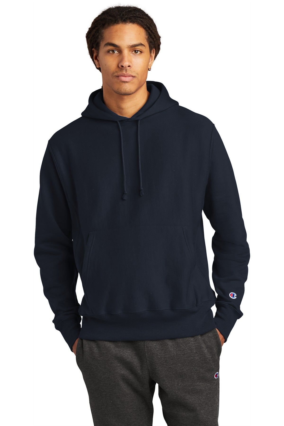 Champion ® Reverse Weave ® Hooded Sweatshirt - Navy - S