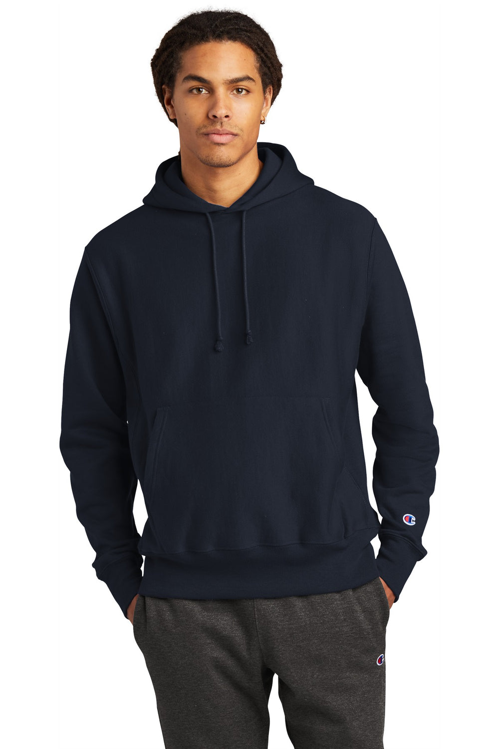 Champion ® Reverse Weave ® Hooded Sweatshirt - Navy - S