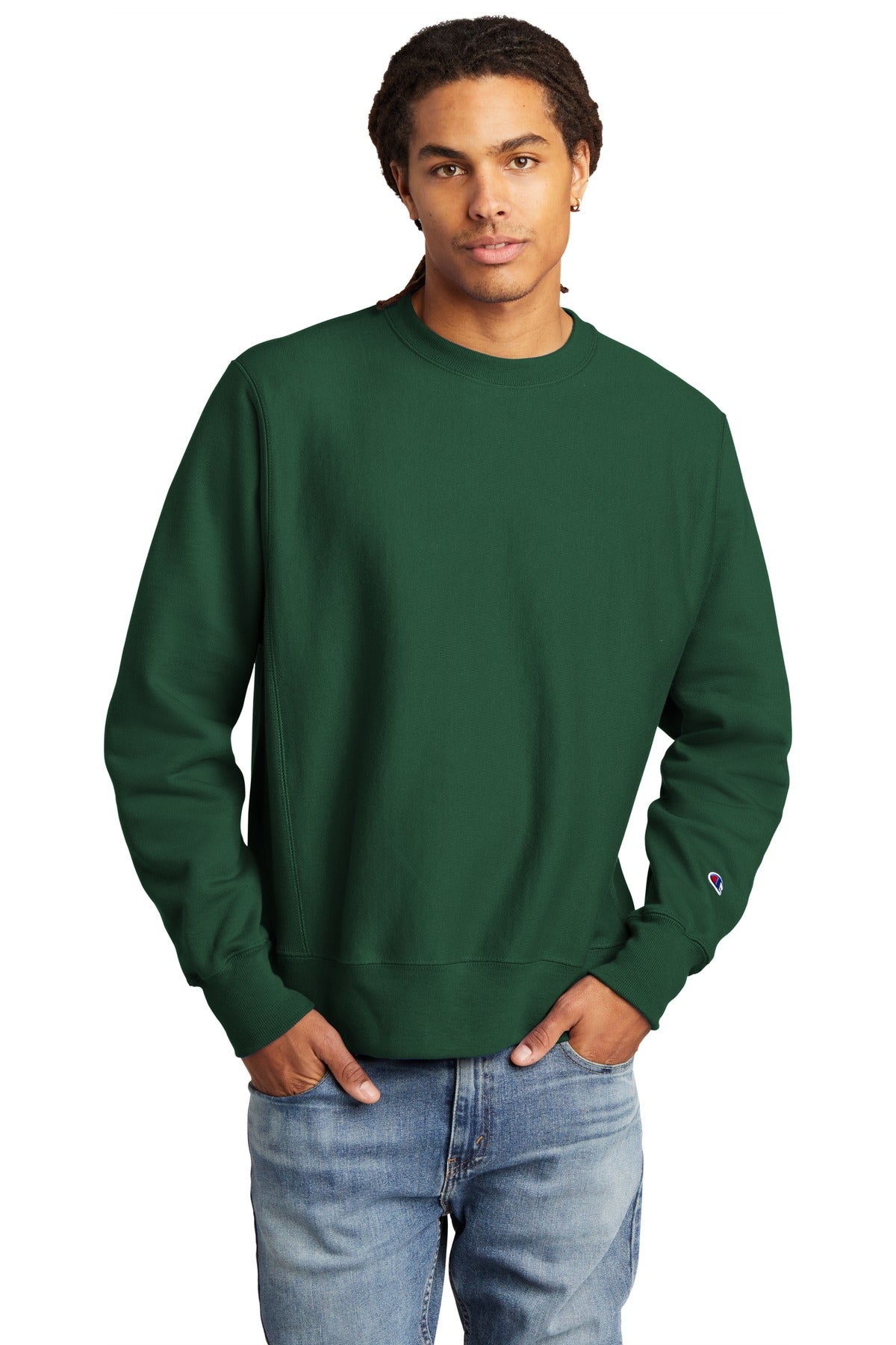 Champion ® Reverse Weave ® Crewneck Sweatshirt - Dark Green - S