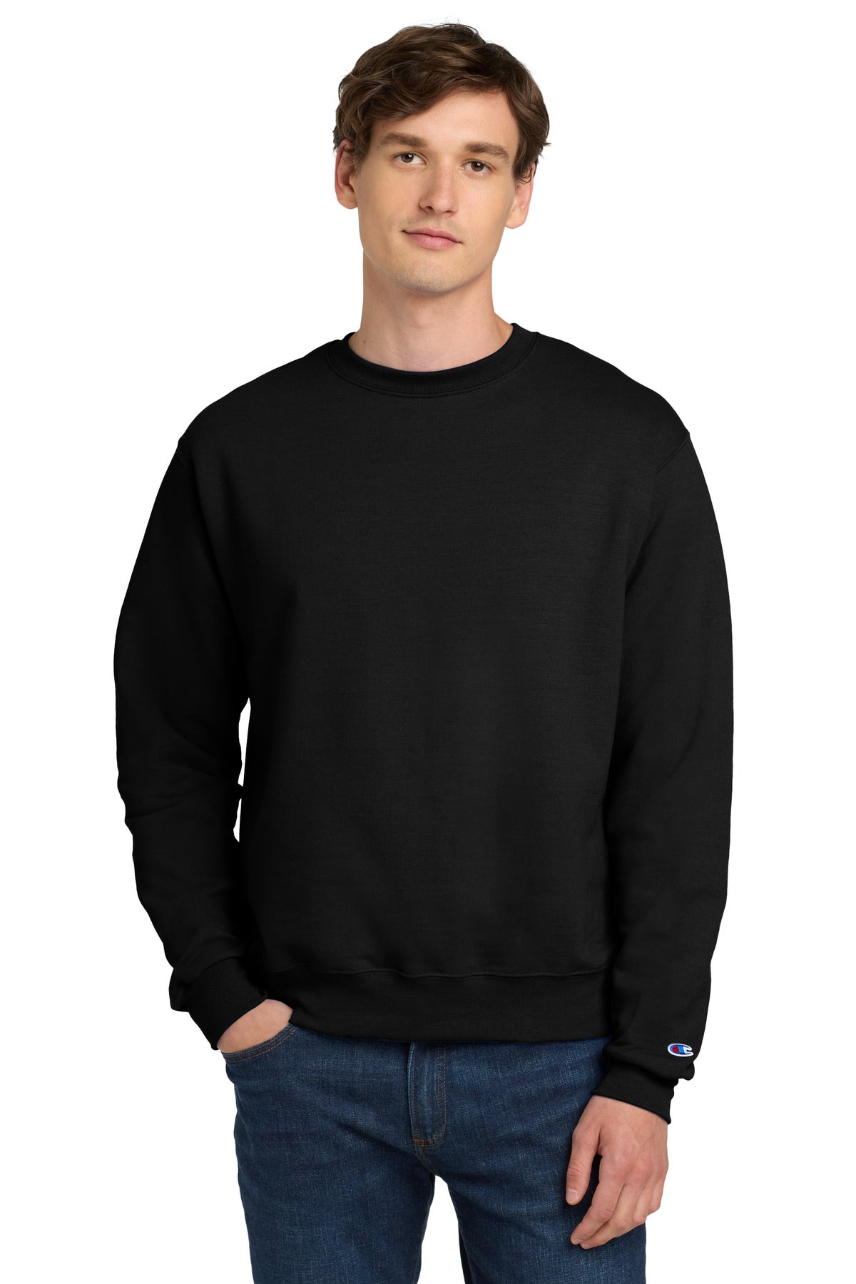 Champion® Powerblend® Crewneck Sweatshirt - Black - S