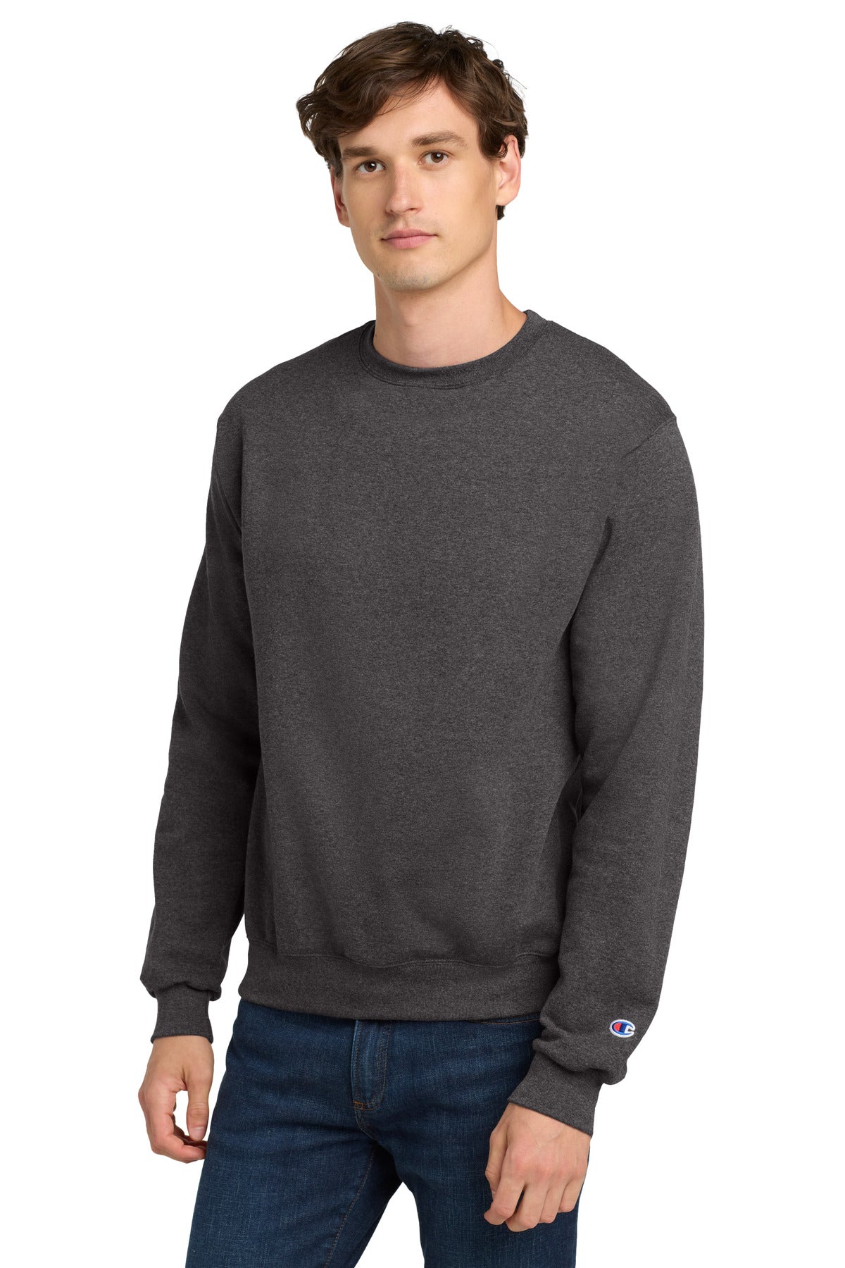 Champion® Powerblend® Crewneck Sweatshirt - Charcoal Heather - S