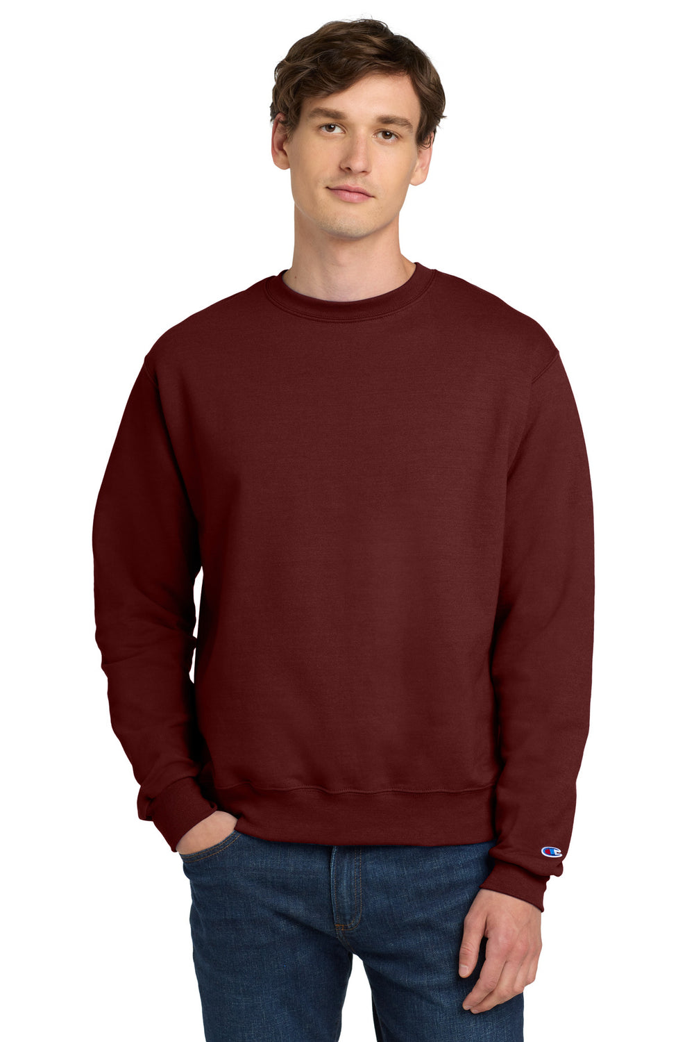 Champion® Powerblend® Crewneck Sweatshirt - Maroon - S