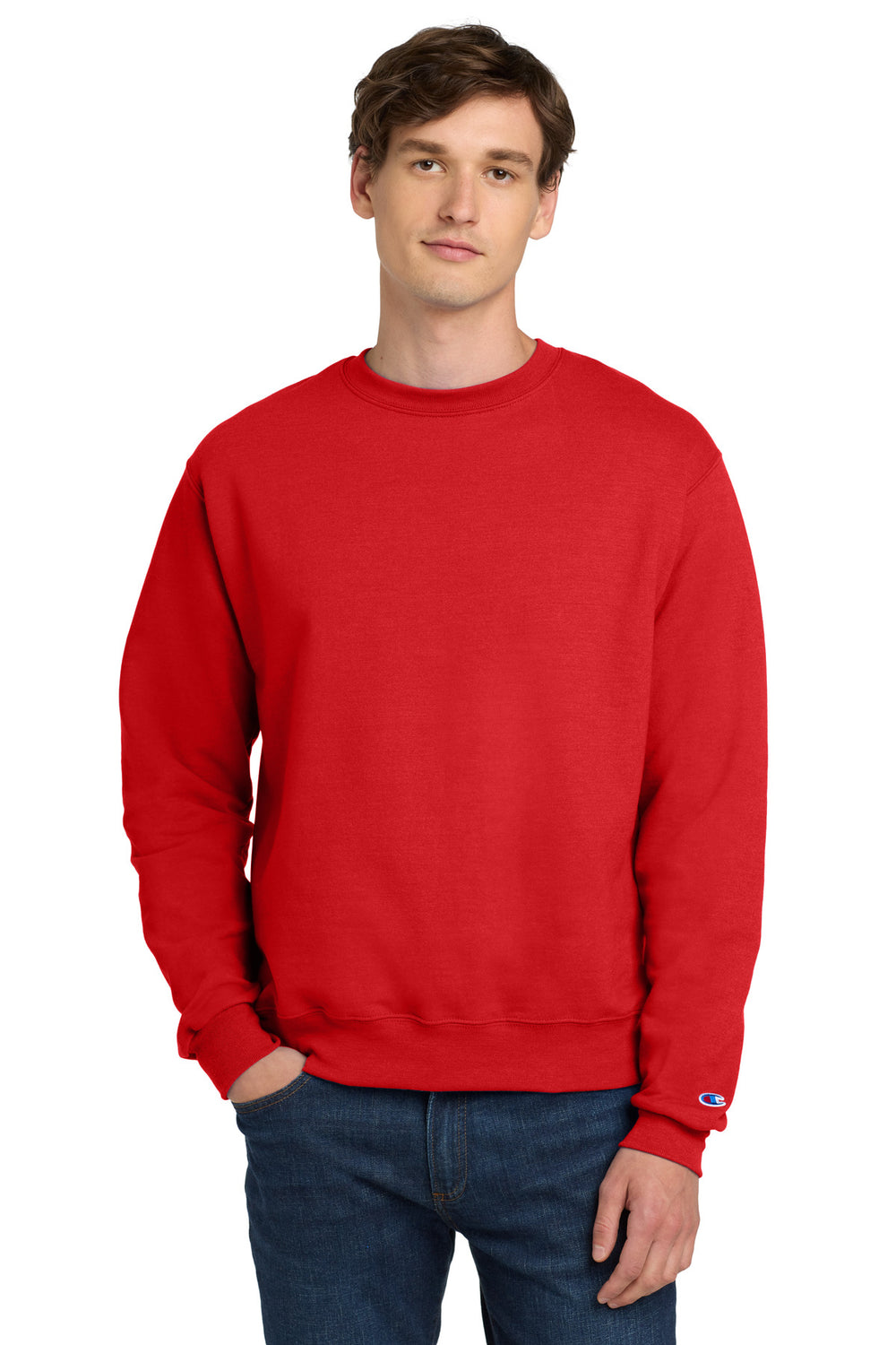 Champion® Powerblend® Crewneck Sweatshirt - Scarlet - S