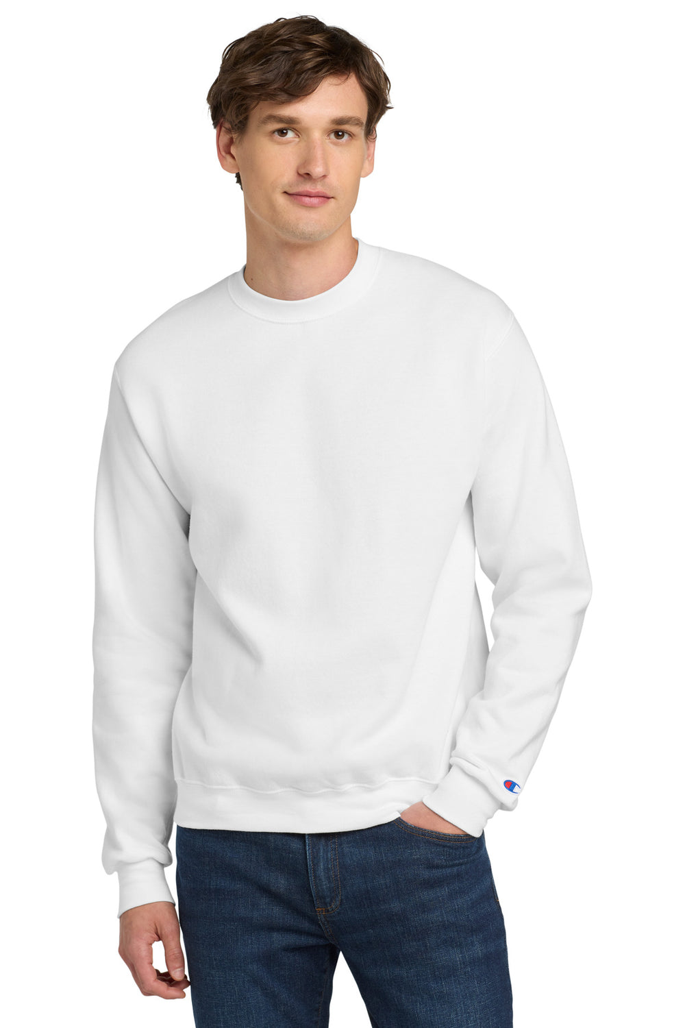 Champion® Powerblend® Crewneck Sweatshirt - White - S