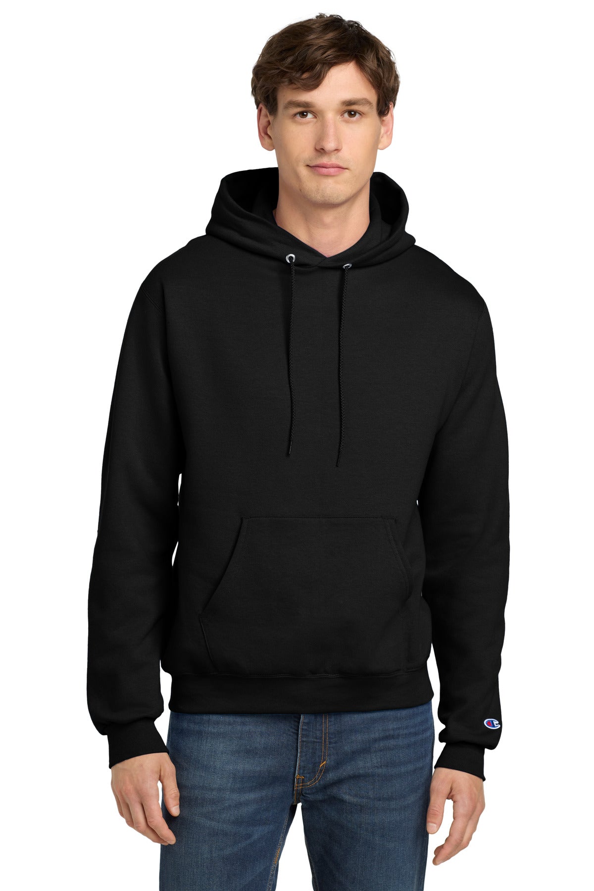 Champion® Powerblend® Pullover Hoodie - Black - S