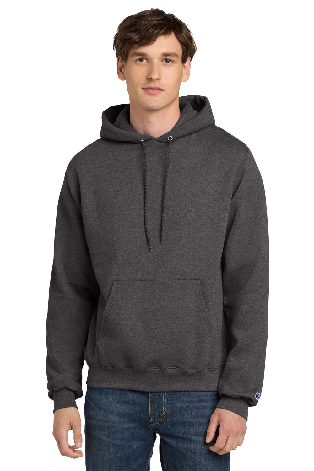 Champion® Powerblend® Pullover Hoodie - Charcoal Heather - S