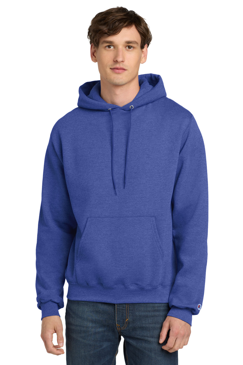 Champion® Powerblend® Pullover Hoodie - Royal Blue Heather - S