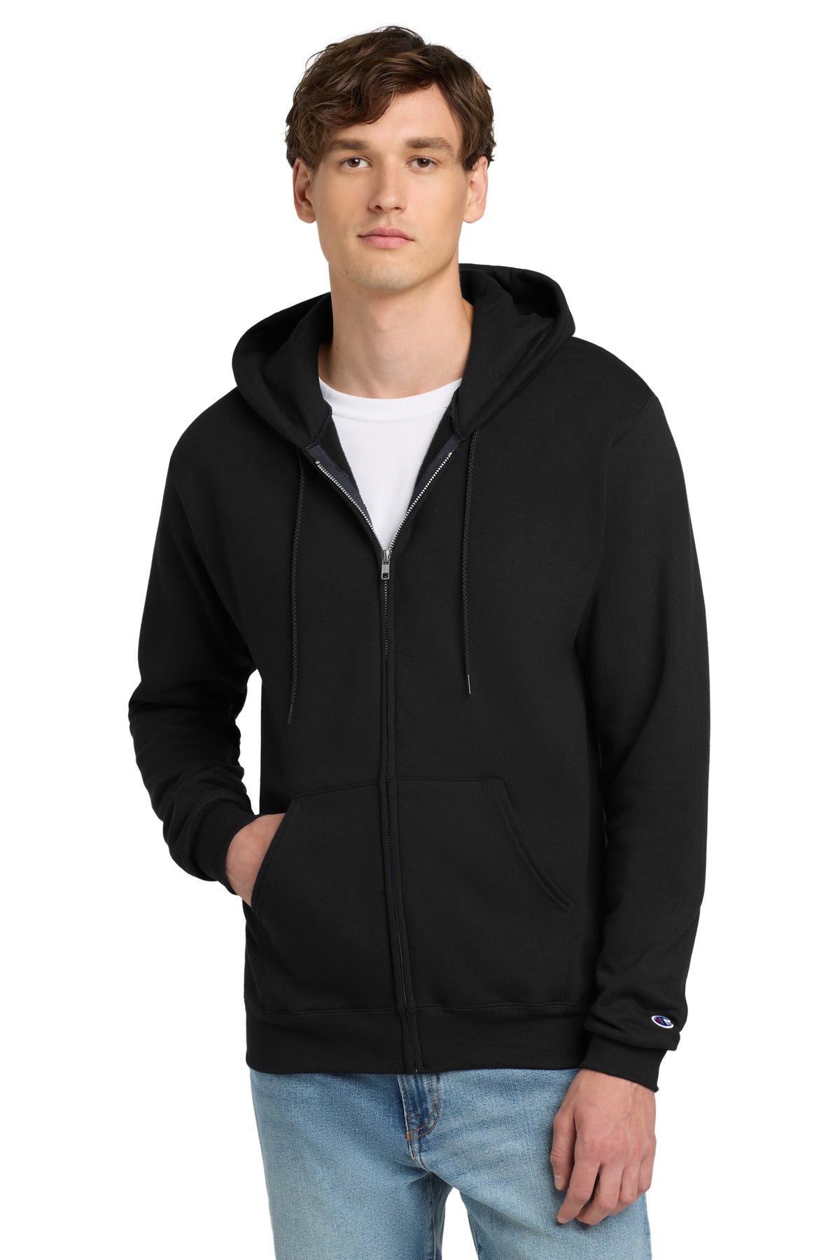 Champion® Powerblend® Full-Zip Hoodie - Black - S