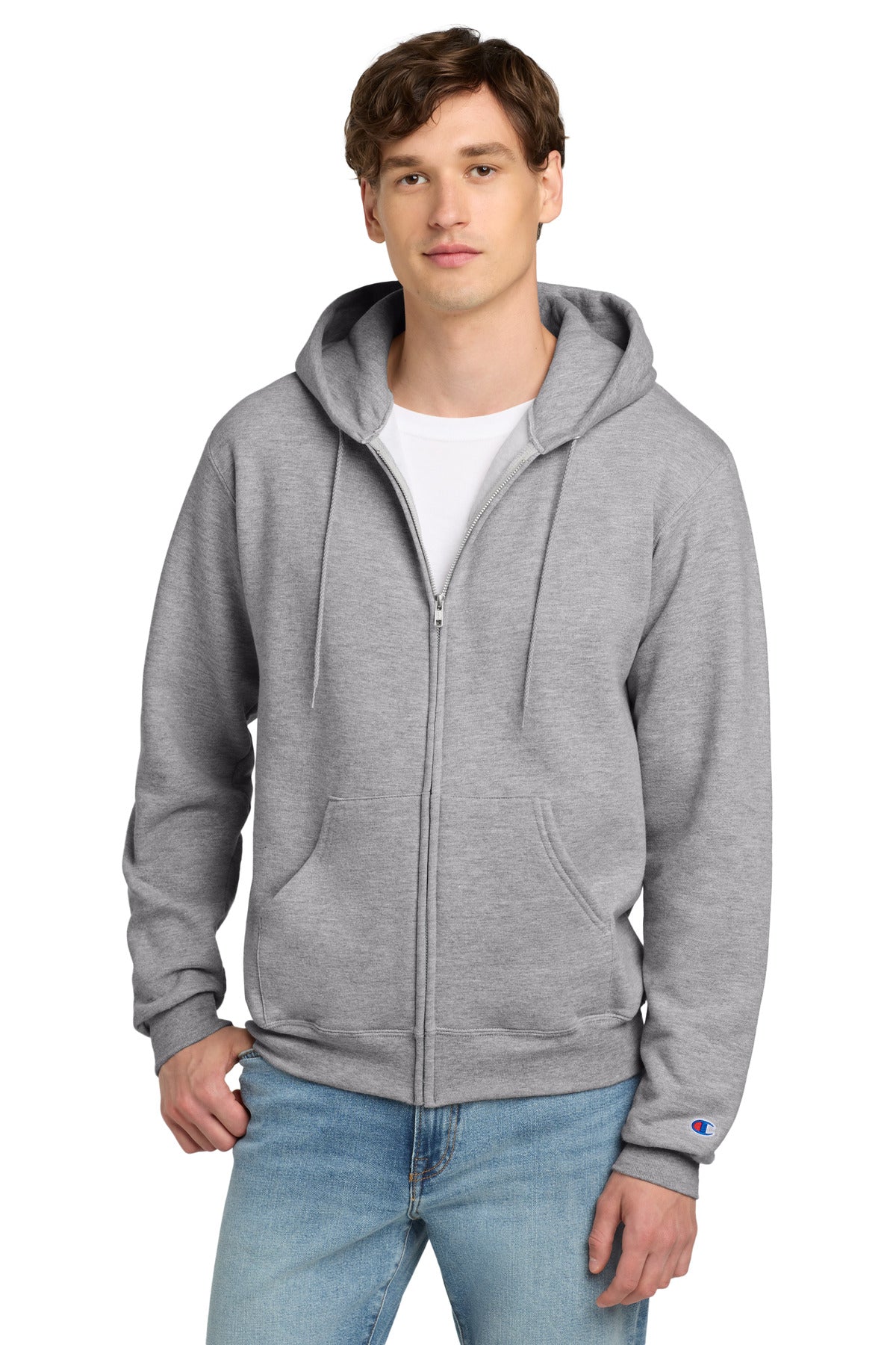 Champion® Powerblend® Full-Zip Hoodie - Light Steel - S