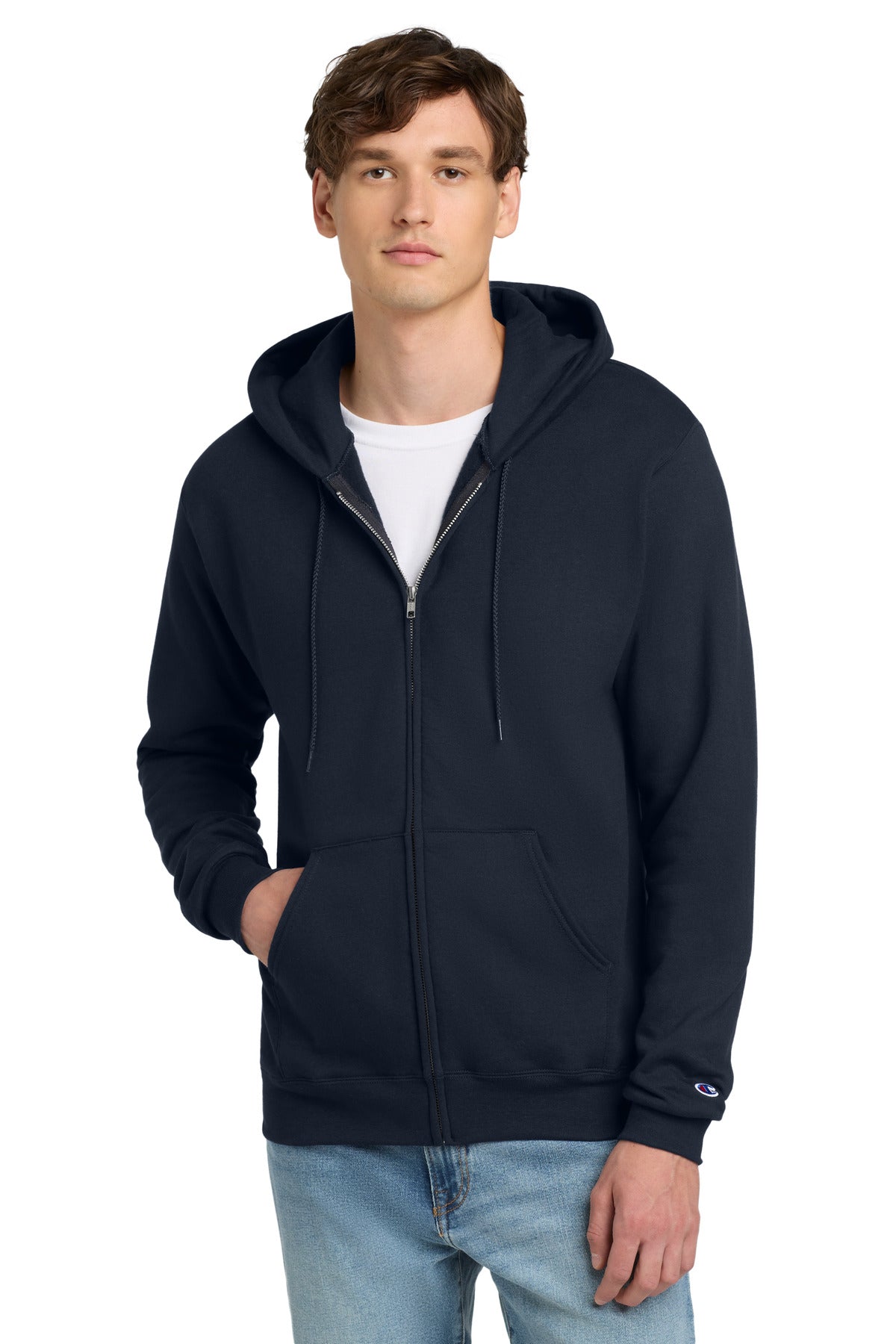 Champion® Powerblend® Full-Zip Hoodie - Navy - S