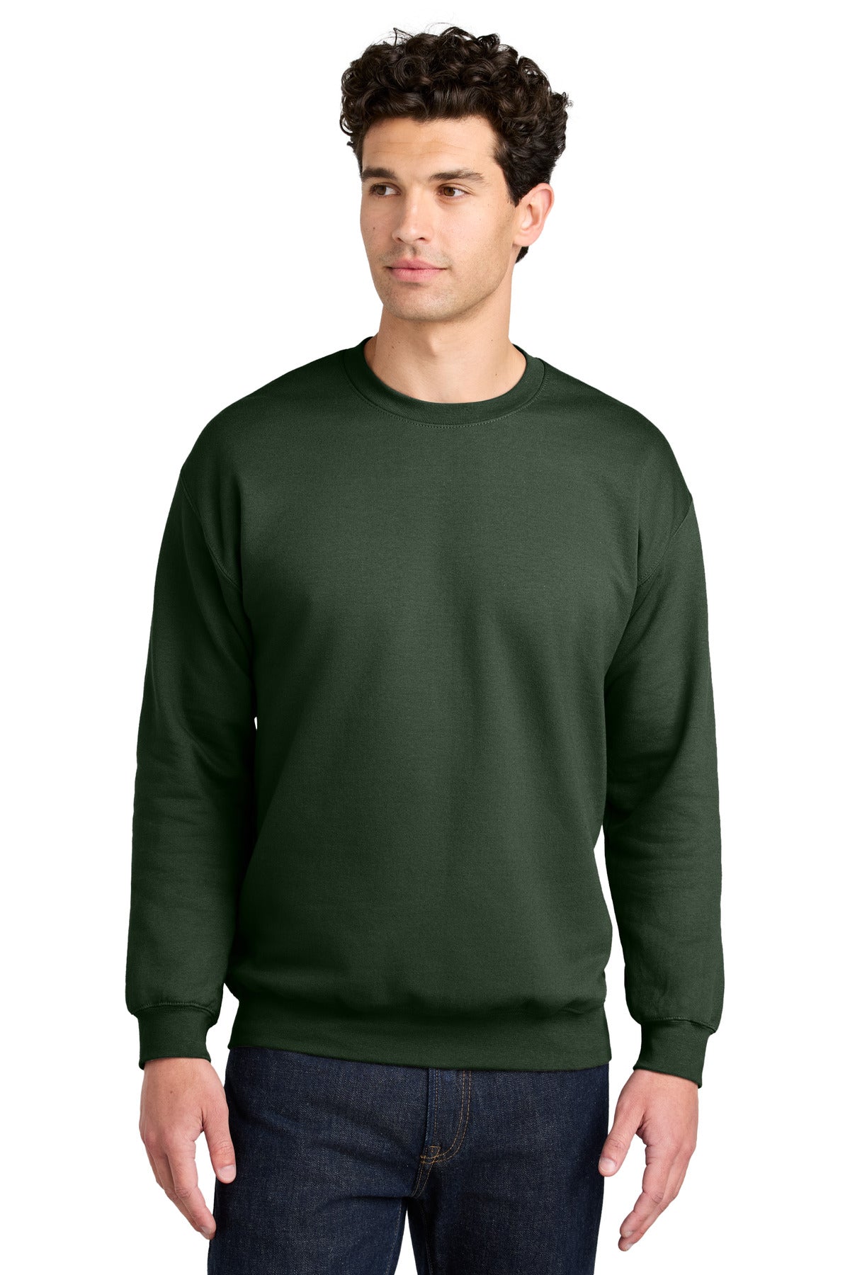 Gildan® Softstyle® Crewneck Sweatshirt - Forest Green - S