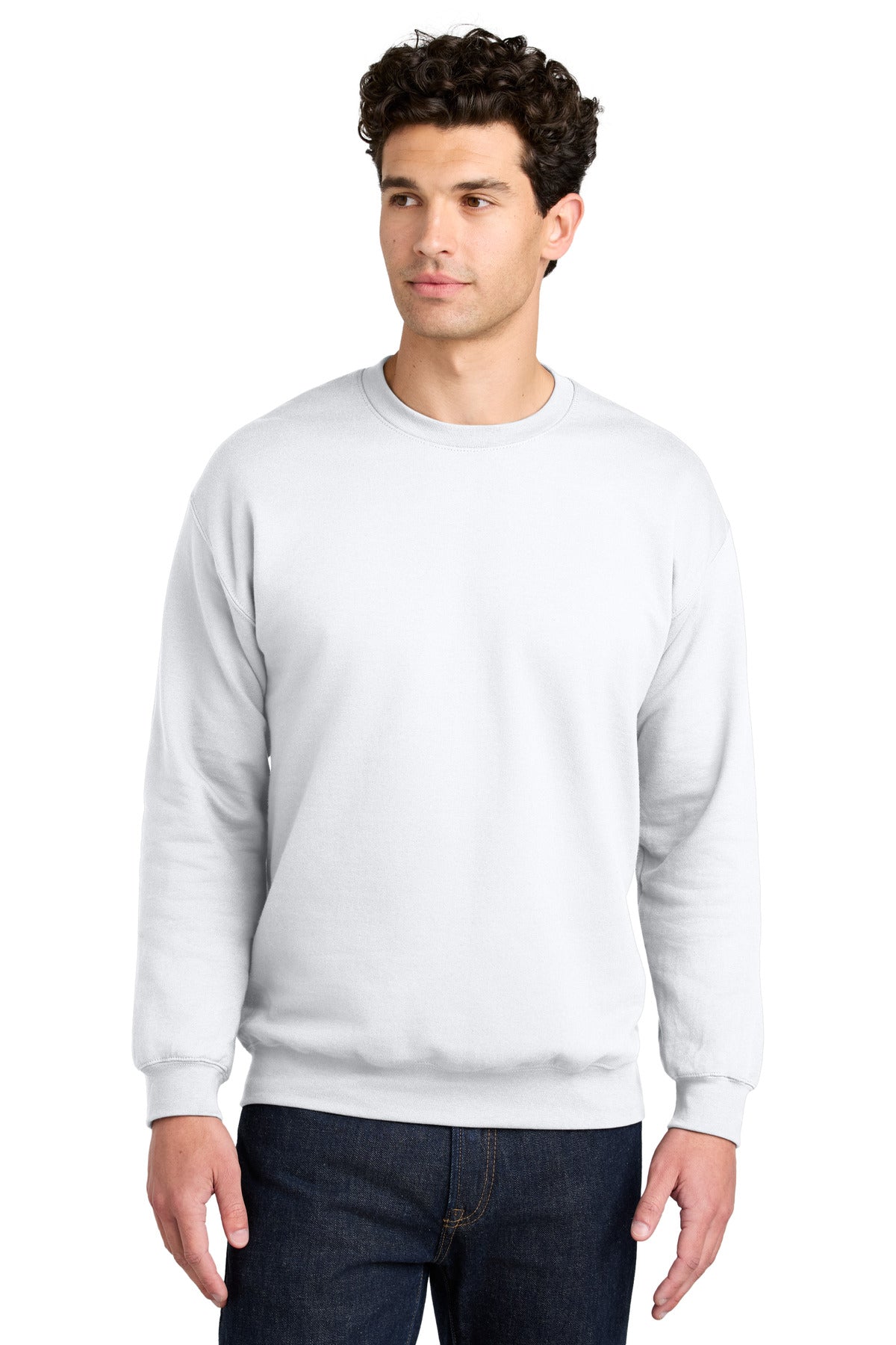 Gildan® Softstyle® Crewneck Sweatshirt - White - S