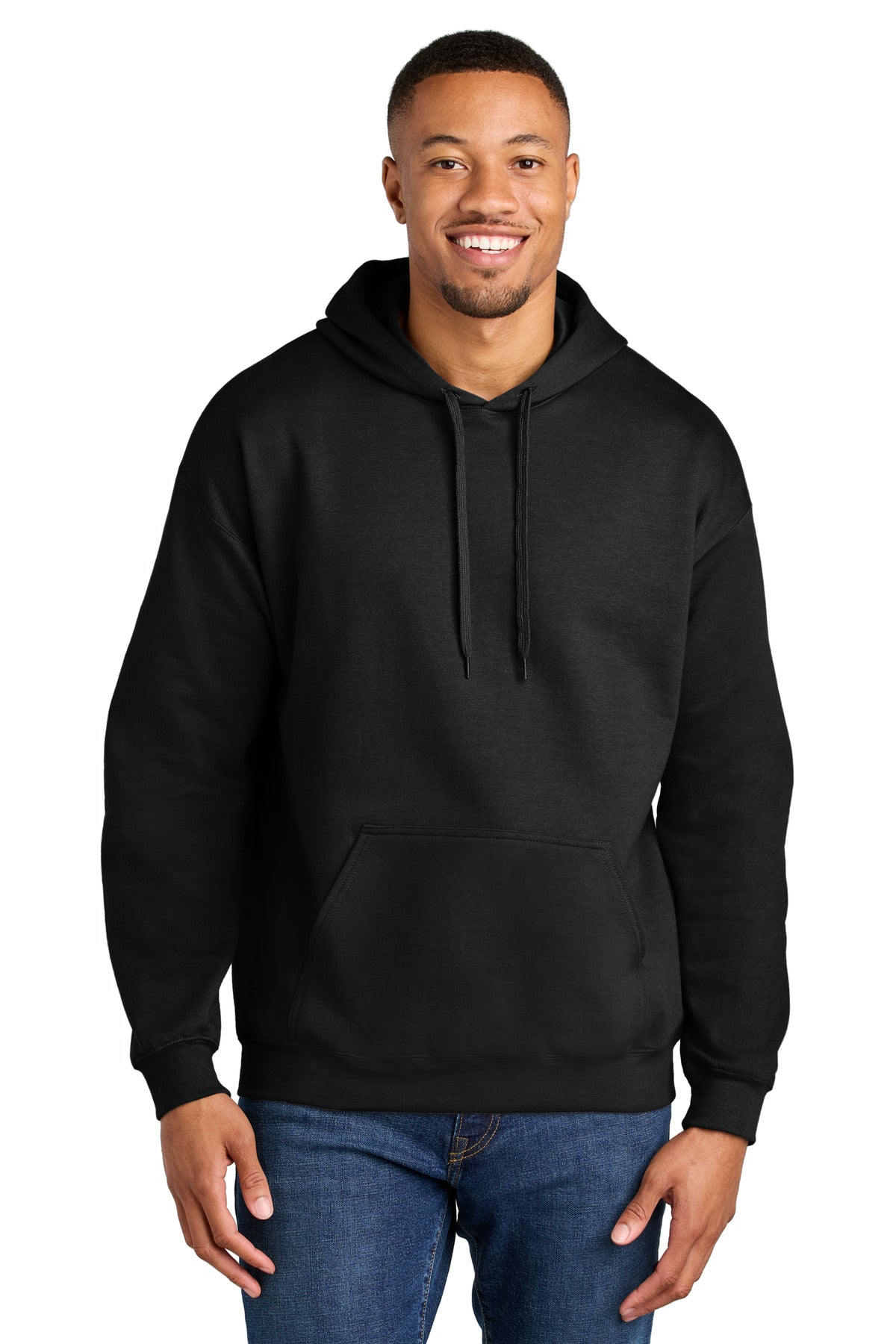 Gildan® Softstyle® Midweight Pullover Hooded Sweatshirt - Black - S