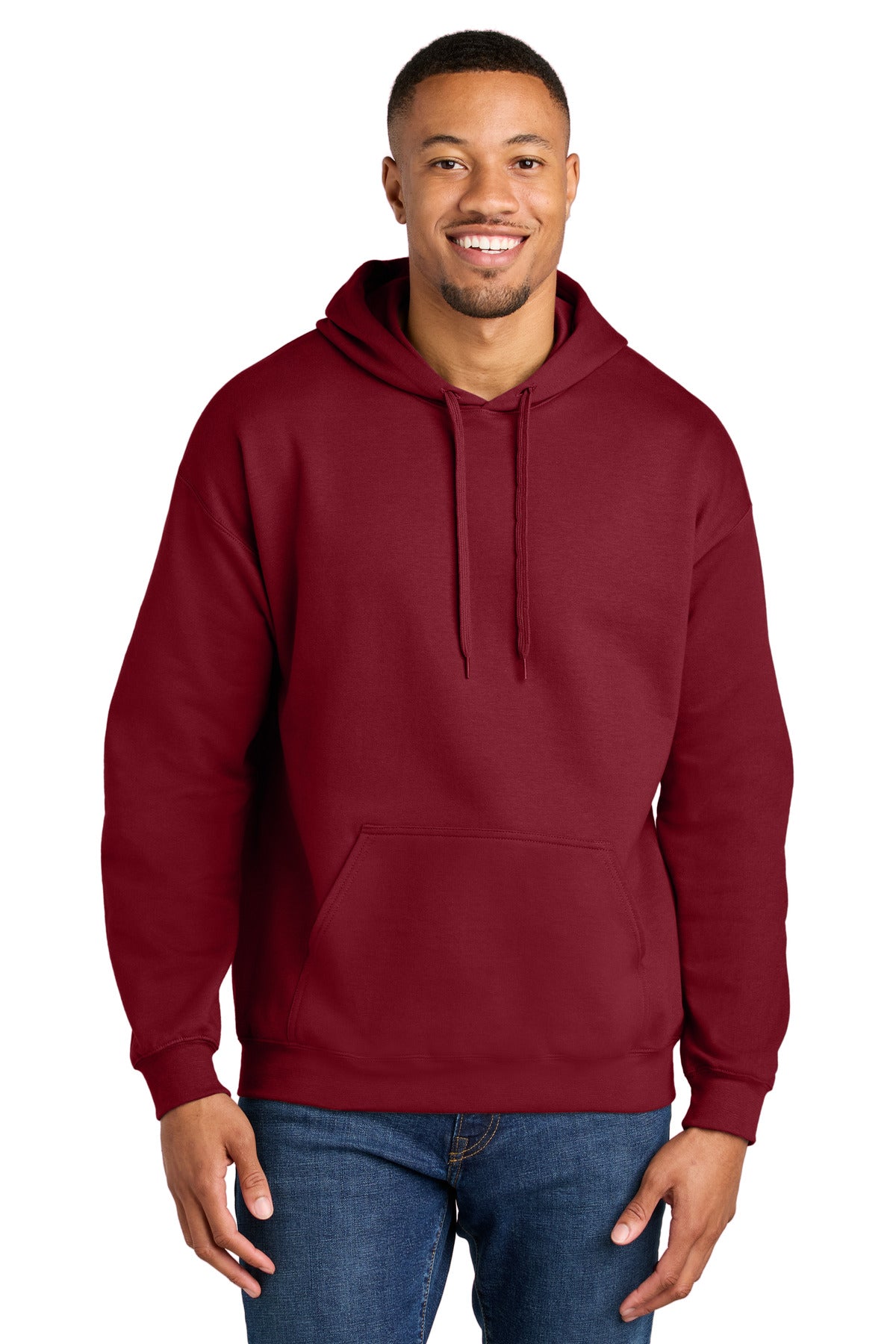 Gildan® Softstyle® Midweight Pullover Hooded Sweatshirt - Cardinal Red - 2XL