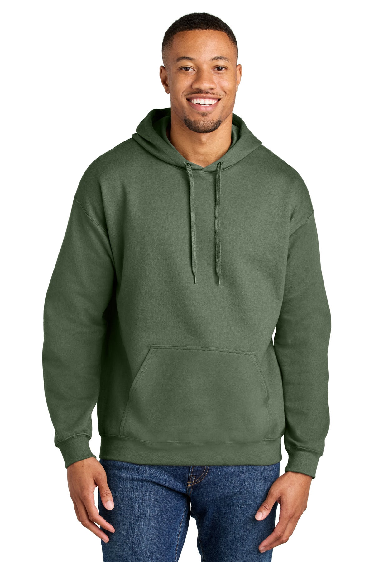 Gildan® Softstyle® Midweight Pullover Hooded Sweatshirt - Military Green - 2XL