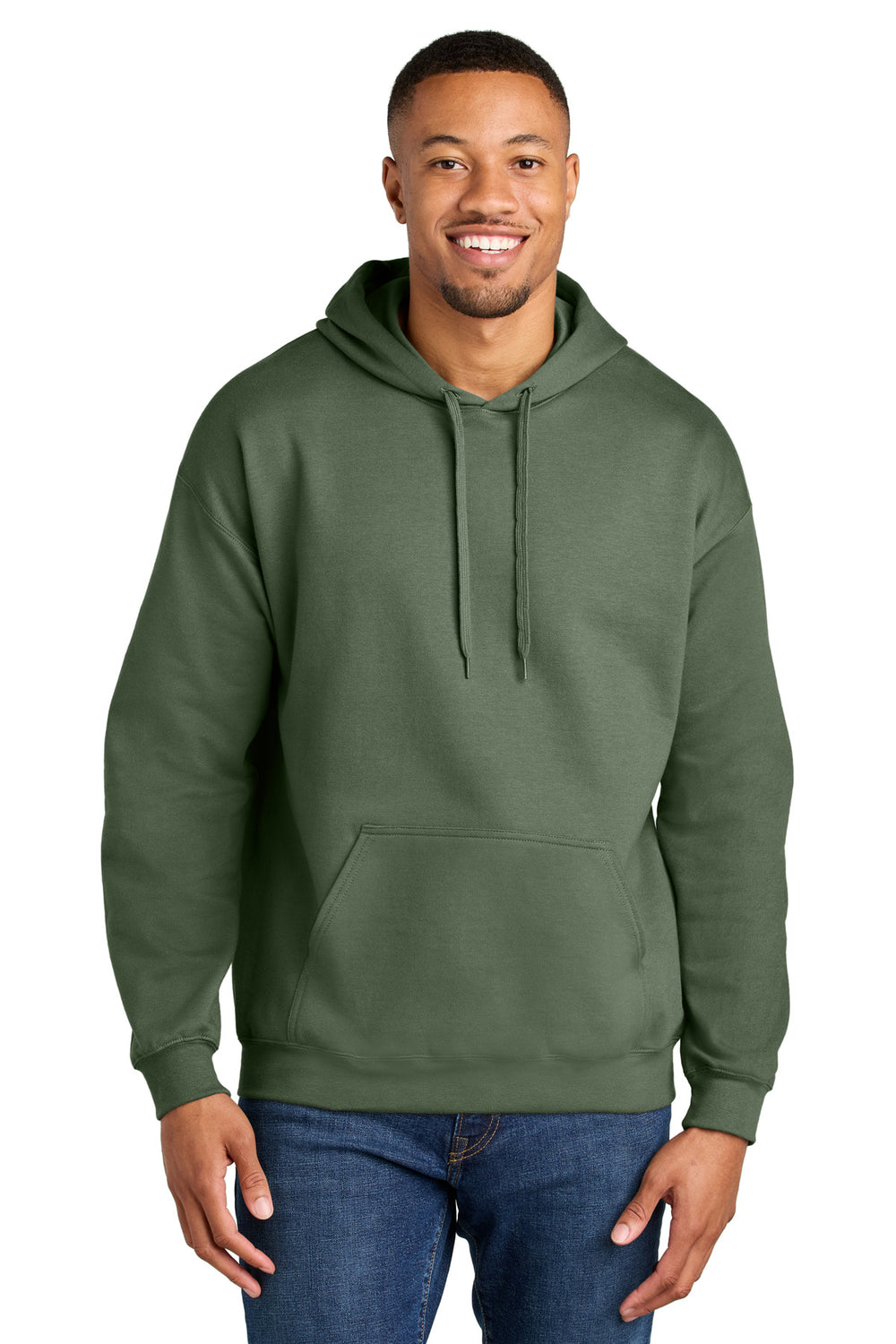 Gildan® Softstyle® Midweight Pullover Hooded Sweatshirt - Military Green - 2XL