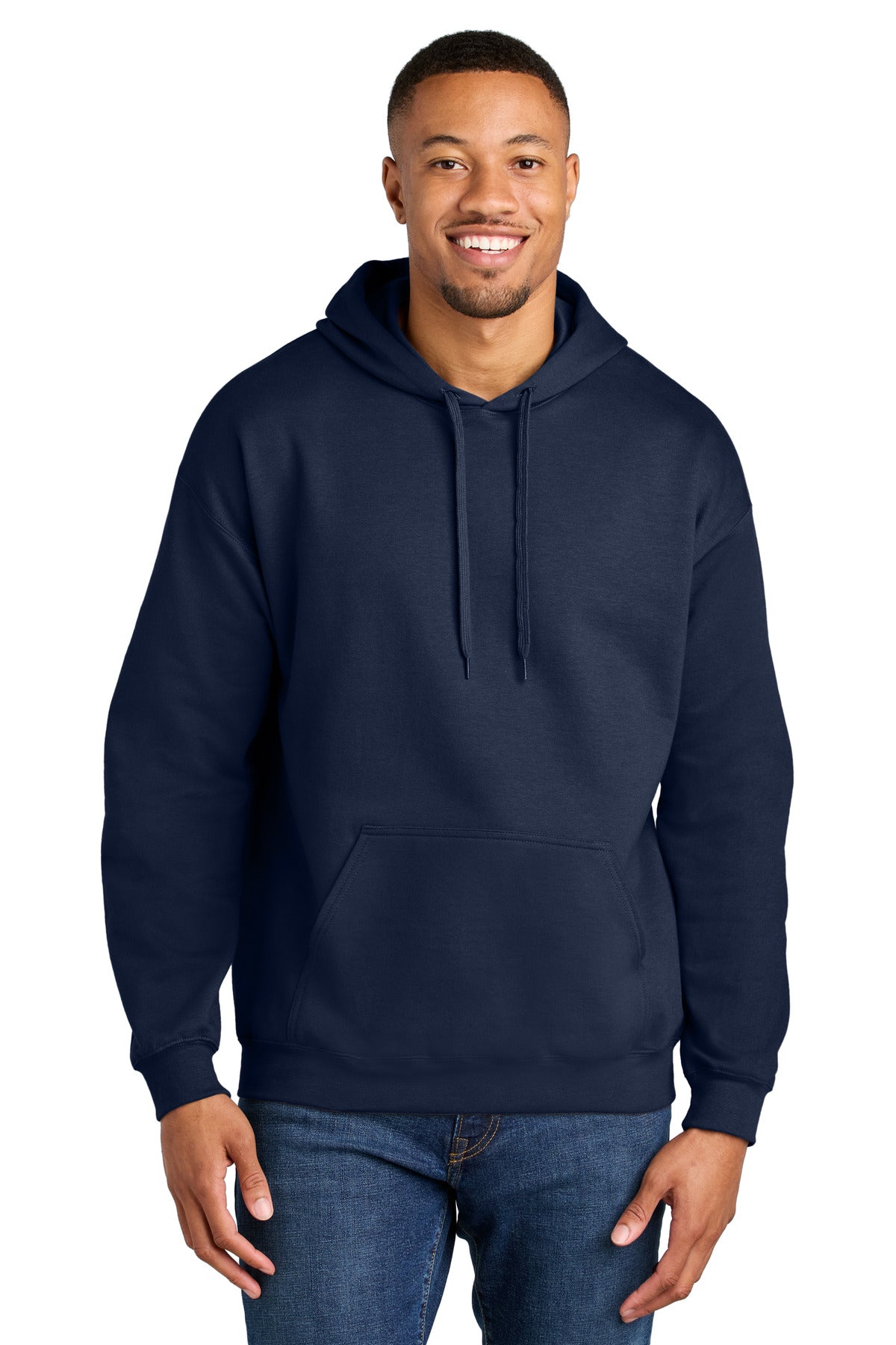 Gildan® Softstyle® Midweight Pullover Hooded Sweatshirt - Navy - S