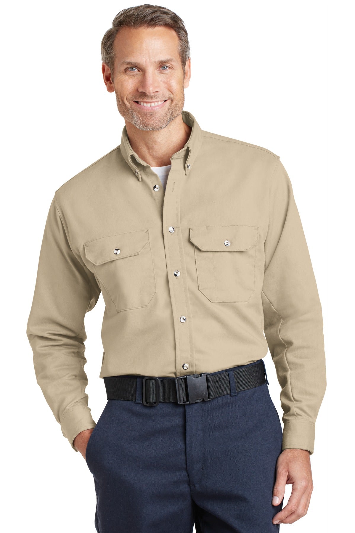 Bulwark® EXCEL FR® ComforTouch® Dress Uniform Shirt - Khaki - S