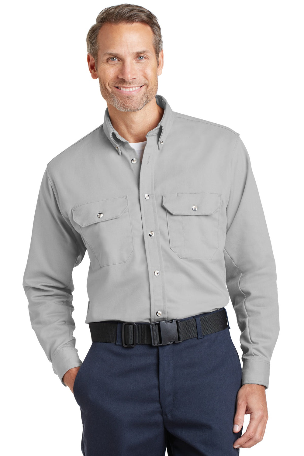 Bulwark® EXCEL FR® ComforTouch® Dress Uniform Shirt - Silver Grey - S
