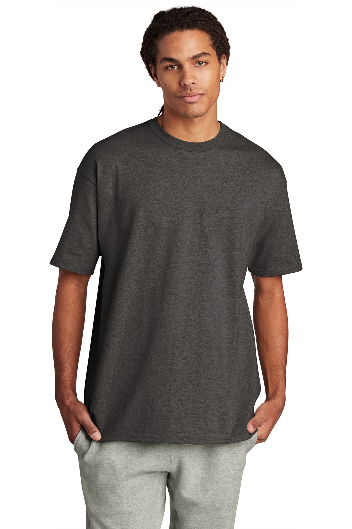 Champion ® Heritage 7-Oz. Jersey Tee - Charcoal Heather - S