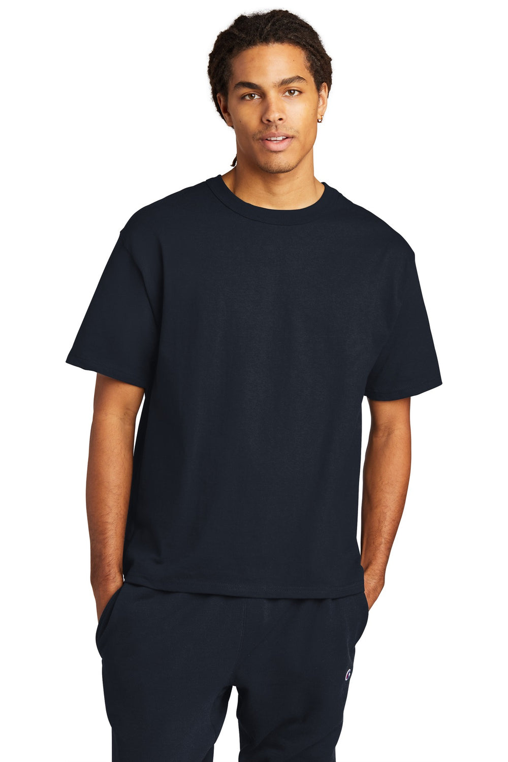 Champion ® Heritage 7-Oz. Jersey Tee - Navy - S