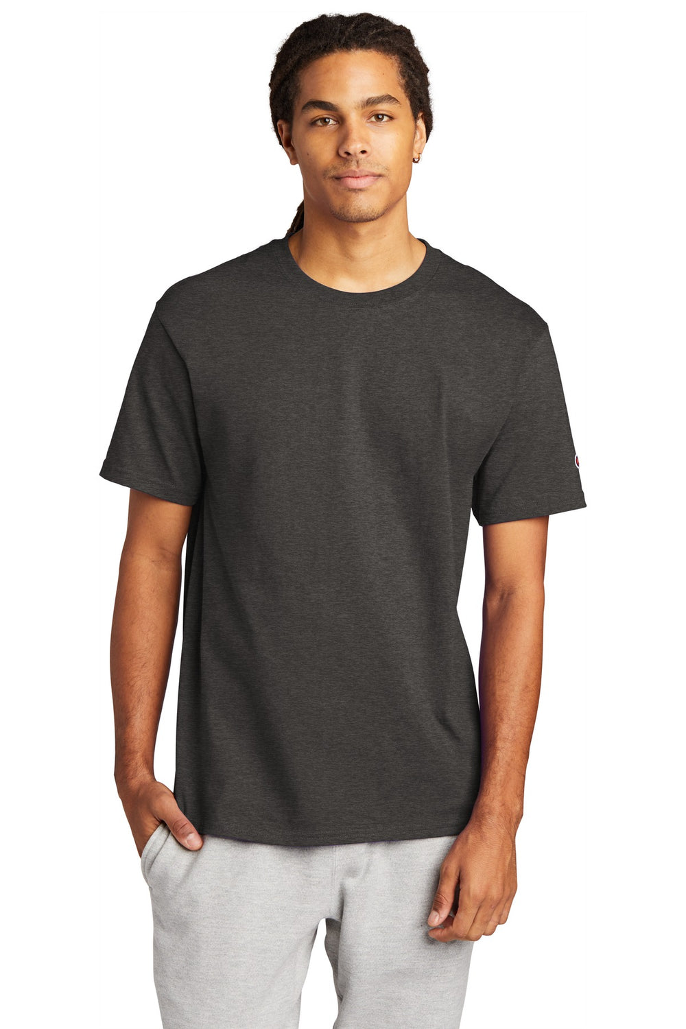 Champion ® Heritage 6-Oz. Jersey Tee - Charcoal Heather - S
