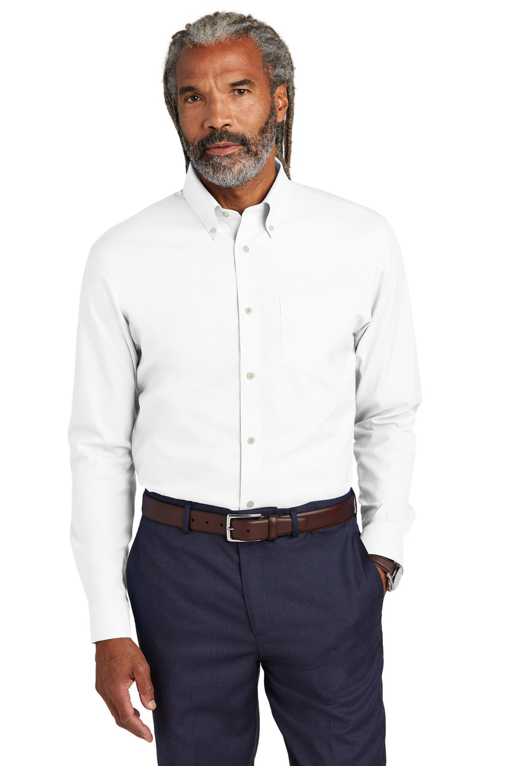 Brooks Brothers® Tall Wrinkle-Free Stretch Pinpoint Shirt - White - LT