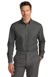 Brooks Brothers® Tall Wrinkle-Free Stretch Nailhead Shirt - Deep Black - LT