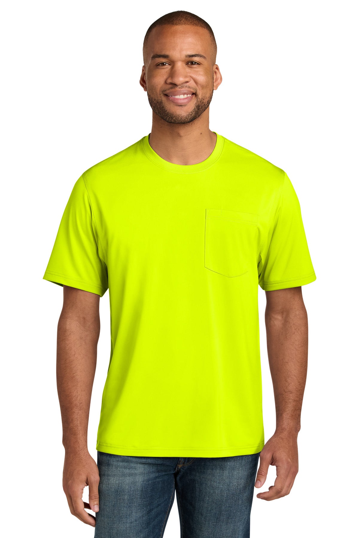 CornerStone® Tall Workwear Pro Short Sleeve Pocket Tee - Safety Yellow - LT