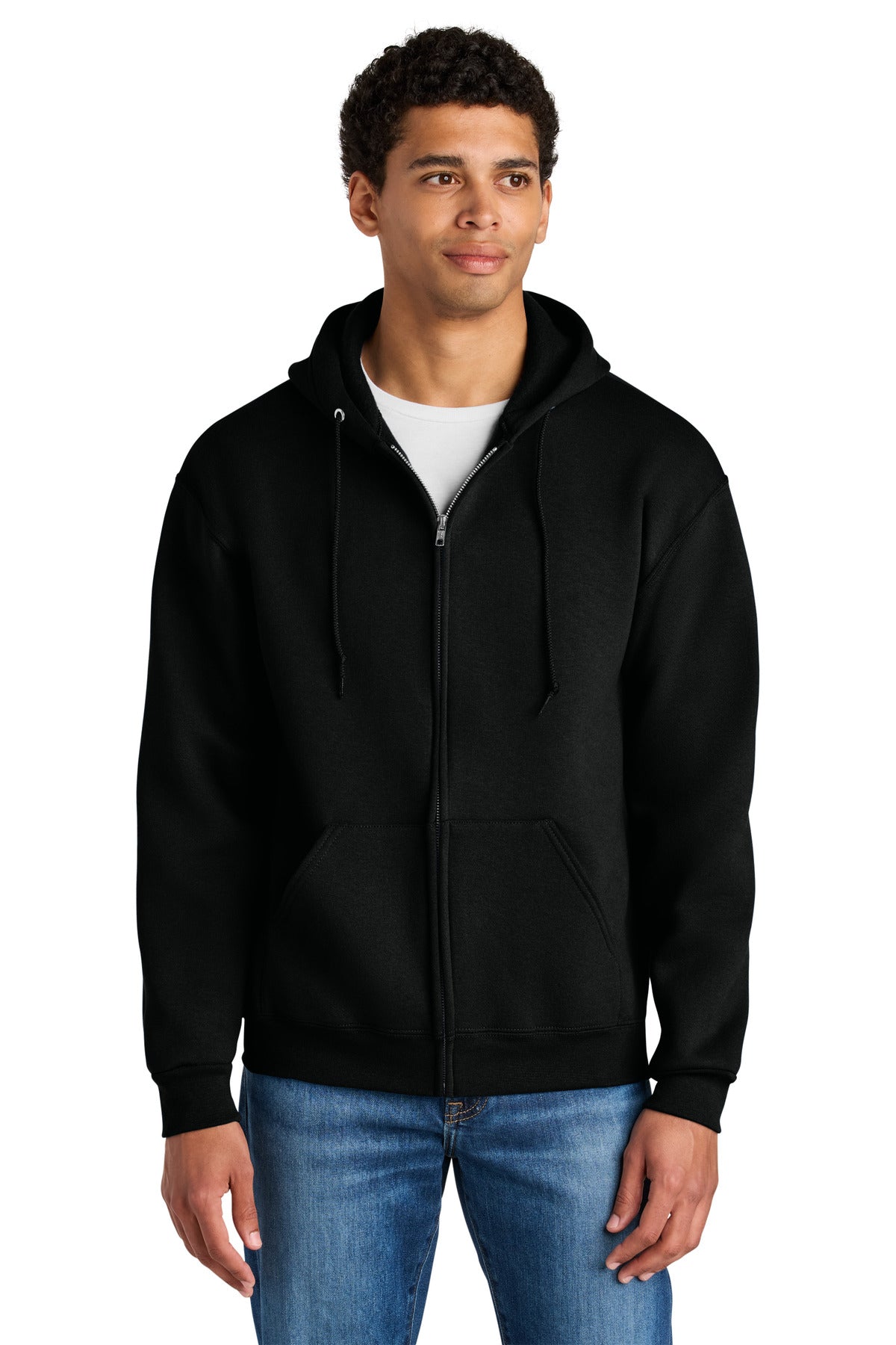 Jerzees Rugged™ Unisex Full-Zip Hooded Sweatshirt - Black Ink - S