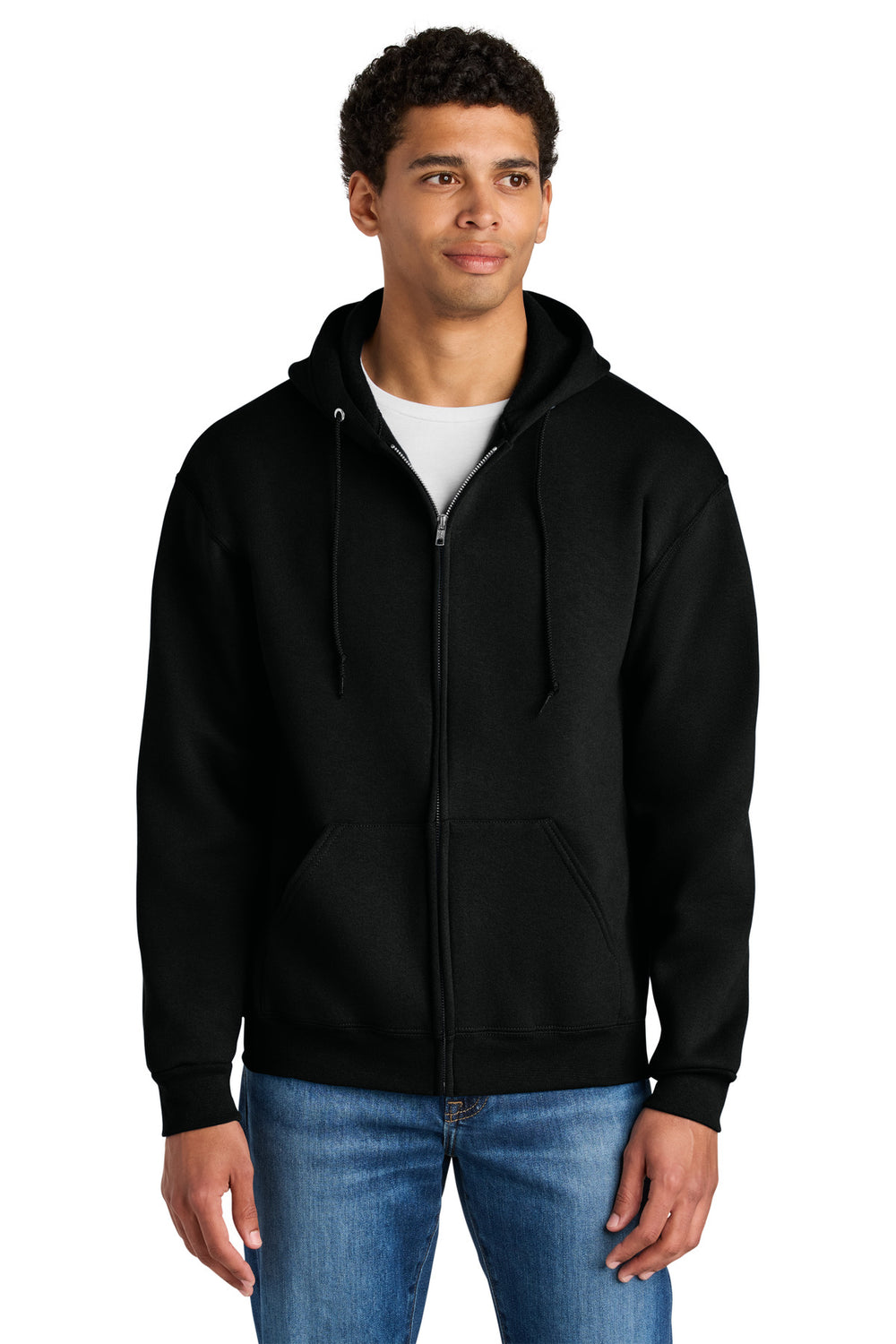 Jerzees Rugged™ Unisex Full-Zip Hooded Sweatshirt - Black Ink - S