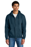 Jerzees Rugged™ Unisex Full-Zip Hooded Sweatshirt - Washed Navy - S